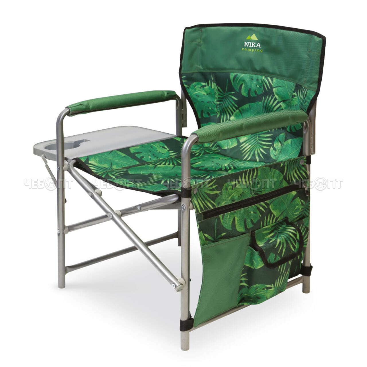 Кресло - складное туристическое С ПОЛКОЙ 490*550*820 мм, нагрузка 120 кг, ткань-водоотталкивающая пропитка арт. КСП NIKA [2]. ЧЕБОПТ.