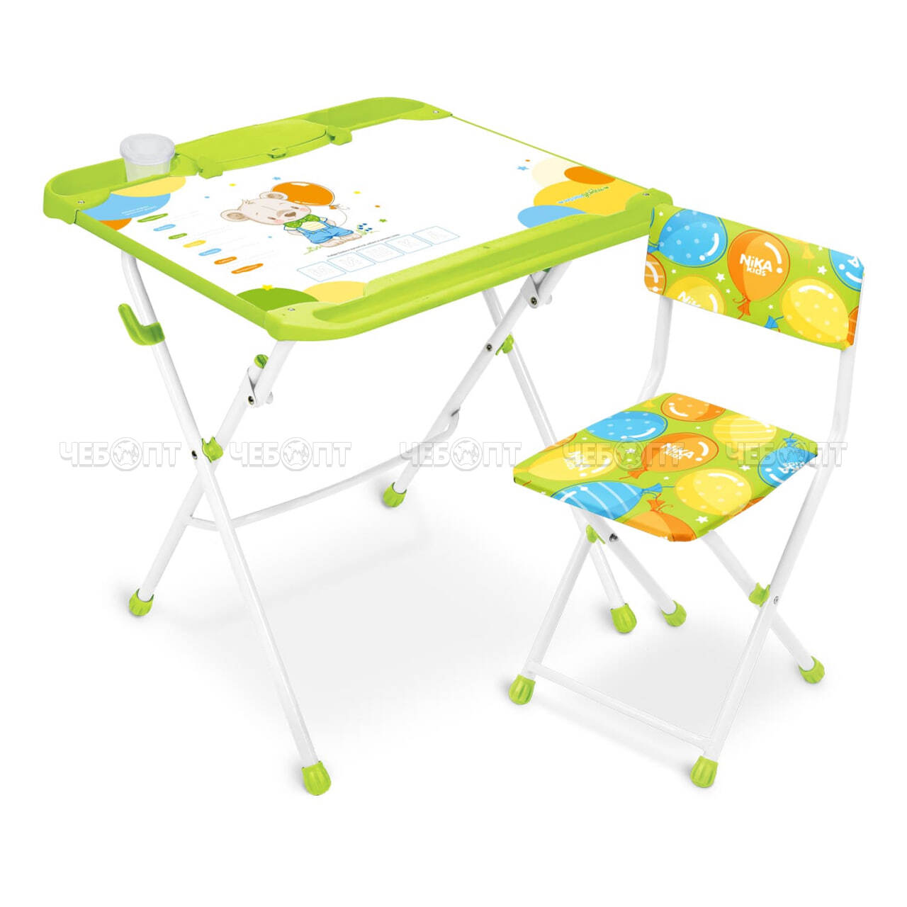 Комплект детской мебели "НАШИ ДЕТКИ" 3в1: стол-парта + мольберт + стул (магн. мозаика и азбука, пенал, стакан) возраст 3-7 арт. КНД5 [1] NIKA. ЧЕБОПТ.