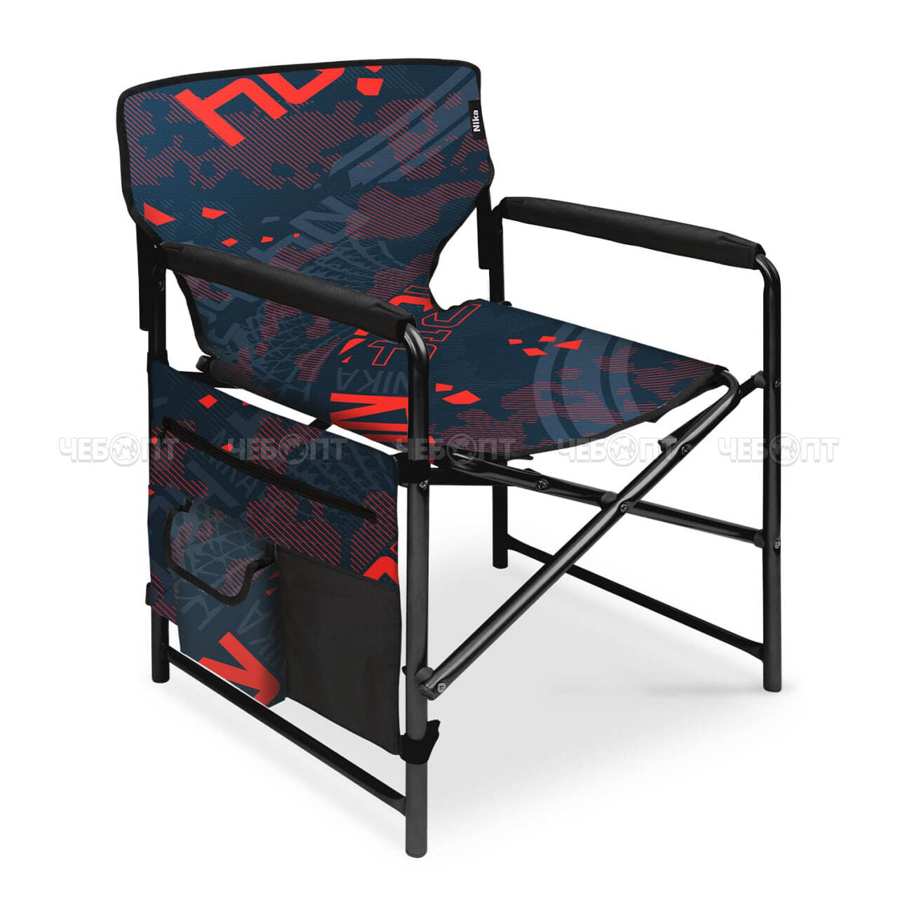 Кресло - складное туристическое 490*550*820 мм,  нагрузка 120 кг, с навесным карманом, ткань-водоотталкивающая  пропитка арт. КС2 NIKA [2]. ЧЕБОПТ.