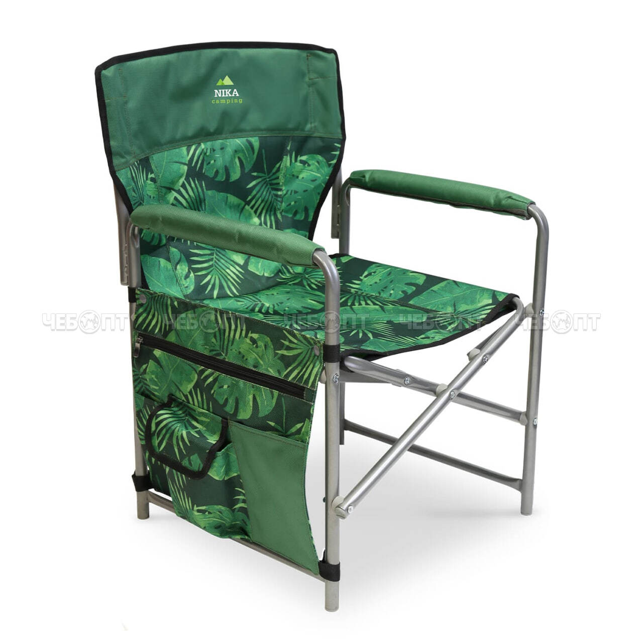 Кресло - складное туристическое 490*550*820 мм,  нагрузка 120 кг, с навесным карманом, ткань-водоотталкивающая  пропитка арт. КС2 NIKA [2]. ЧЕБОПТ.
