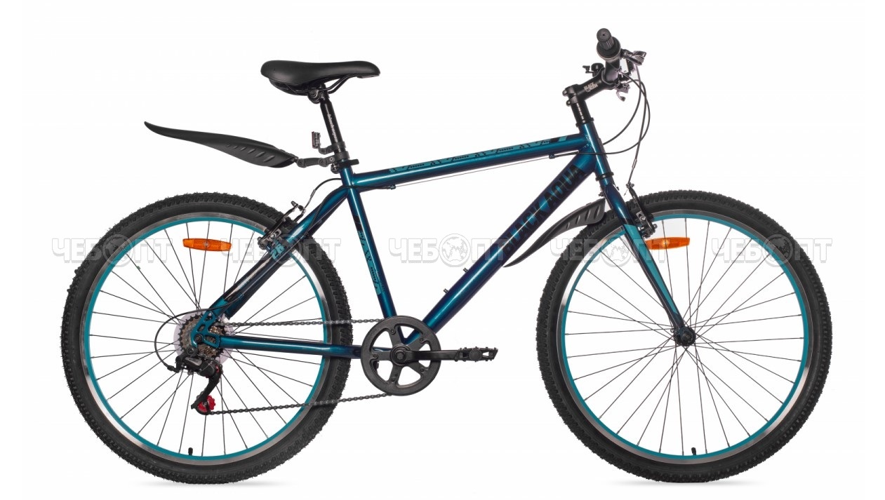 Велосипед 26" BLACK AQUA CITY, 6 скоростей, V-brake тормоза, амортиз. вилка, переключатель SunRun арт. GL-301V [1]. ЧЕБОПТ.