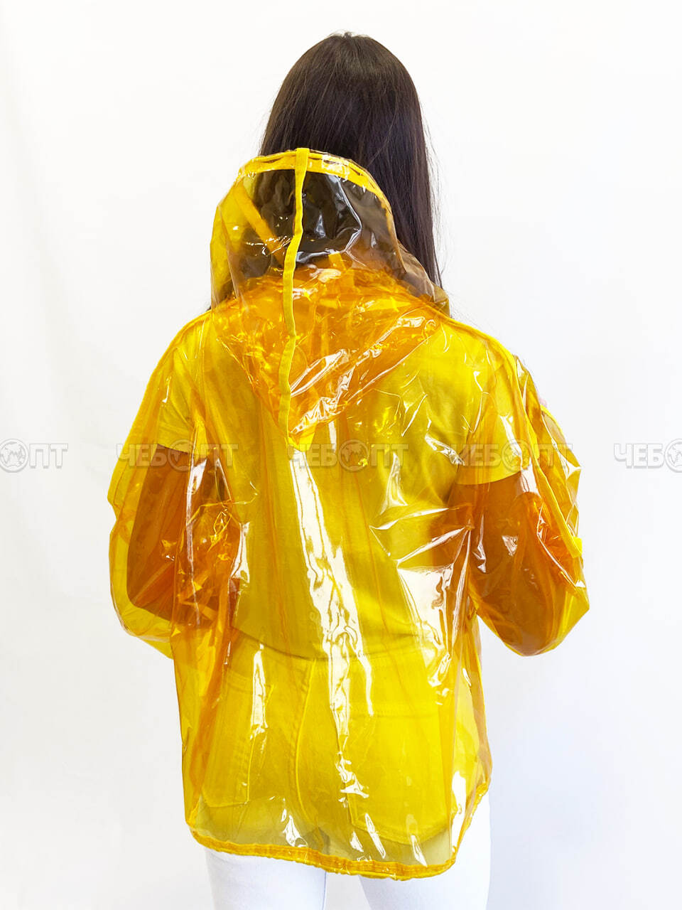 Куртка дождевик на молнии,ЧЕБПРО,цветная пленка, размер 40-44,100% пленка ПВХ, Арт.КурПЛЕНКА/желтый, МПС [3/15] СобПр. ЧЕБОПТ.
