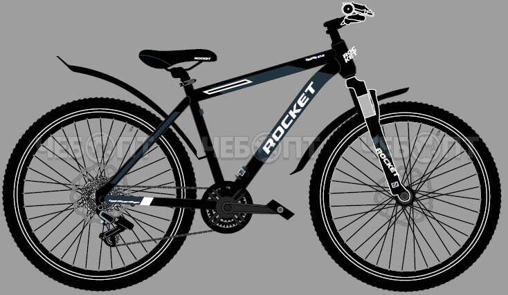 Велосипед 27,5" ROCKET CRATER ЧЁРНЫЙ 21 скорость, стальная рама 18" арт. 27SD.R-CRT.18BK.24 [1]. ЧЕБОПТ.