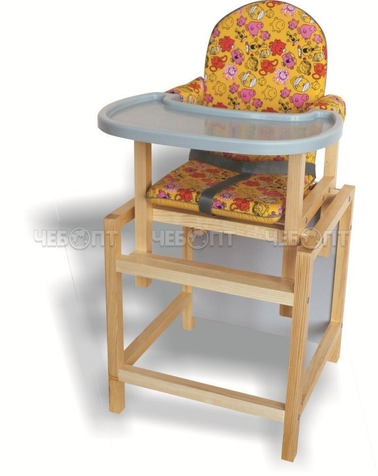 Стул + стол для кормления (трансформер) "СТД 07" с ПЛАСТМАССОВОЙ столешницей, цвета в ассортимете арт. СТД0706/02/04 [1]. ЧЕБОПТ.