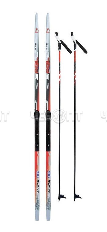 Комплект лыжный STC с креплением NNN (лыжи пластик - 170 см, палки 100% стекловолокно - 125 см) [1/4]. ЧЕБОПТ.