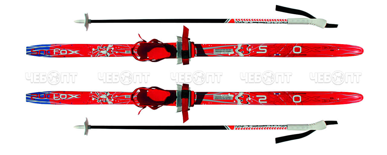 Комплект лыжный "КОМБИ" с универс. креплением (лыжи пластик - 100 см, палки 100% стекловолокно - 75 см) [4]. ЧЕБОПТ.