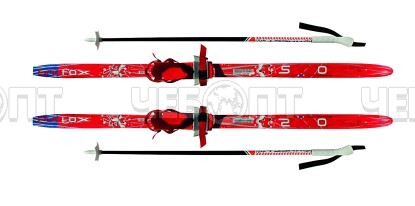 Комплект лыжный "КОМБИ" с универс. креплением (лыжи пластик - 110 см, палки 100% стекловолокно - 80 см) [4]. ЧЕБОПТ.