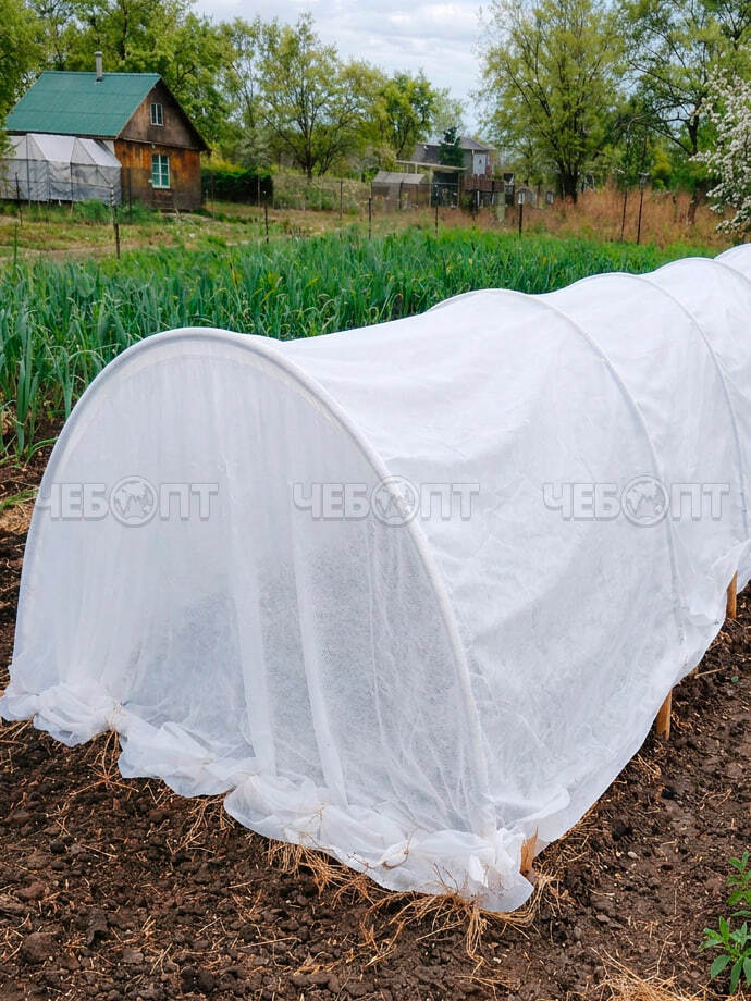 Парник садовый для дачи и огорода "БОГАТЫЙ УРОЖАЙ 3,3" длина 8 м (ПВХ дуги 3,3м - 9шт, укрывной материал 40г/м2, ширина 3,2м, длина 10м) [1] СобПр. ЧЕБОПТ.