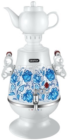 Чайник-самовар CENTEK CT-0091А WHITE корпус металл 4 л, керамич. заварочный чайник, поддержание темп, LED индикатор, мощн. 2300 Вт [4]. ЧЕБОПТ.
