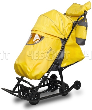 Санки - коляска Baby механизм смены полозьев на колеса, 3 положения, муфта, сумка, конверт, тент со смотровым окошком арт. PcB19 Pikate [1]. ЧЕБОПТ.