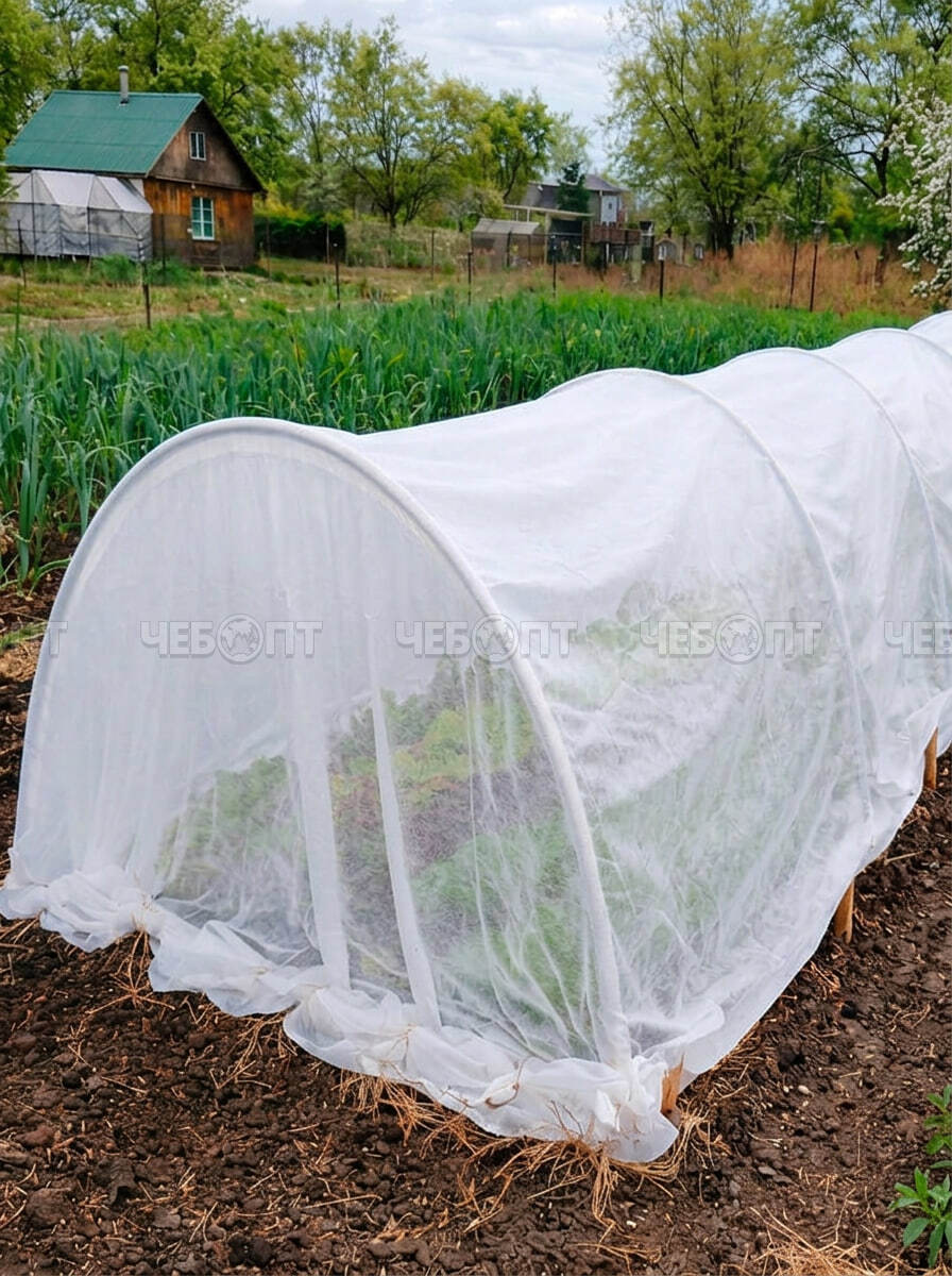 Парник садовый для дачи и огорода "ДЛЯ ОГОРОДА ЭКО" длина 8 м (комплект: ПВХ дуги 2,5м - 8шт, укрывной материал №40, ширина 2,1м, длина 10м) [5] СобПр. ЧЕБОПТ.