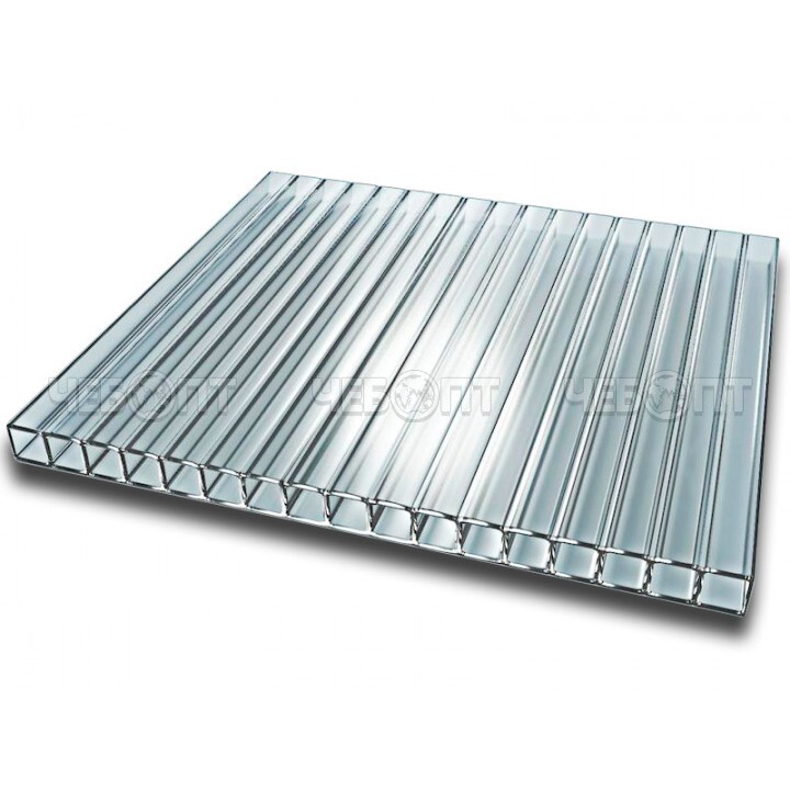 Сотовый поликарбонат ДАЧНЫЙ с УФ-защитой, толщина 4 мм, 0,51 кг/м² (ширина 2,1 м, длина 6 м) [1]. ЧЕБОПТ.