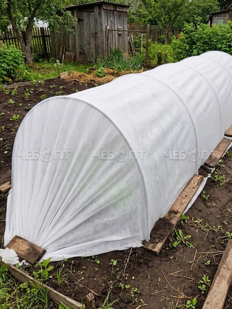 Парник садовый "БЫСТРЫЙ УРОЖАЙ" дл. 8 м (ПВХ дуги 2м - 9шт, КОЛЫШКИ 18шт, КЛИПСЫ 18шт, укрывной материал 40г/м, шир.2,1м, длина 10м) [1] СобПр . ЧЕБОПТ.