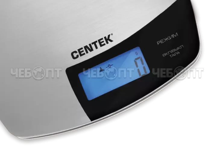 Весы настольные кухонные электронные CENTEK CT-2463 сталь, сенсор, LCD- 59*27 см с подсветкой, t° в комнате, до 5 кг, шаг 1г [8]. ЧЕБОПТ.