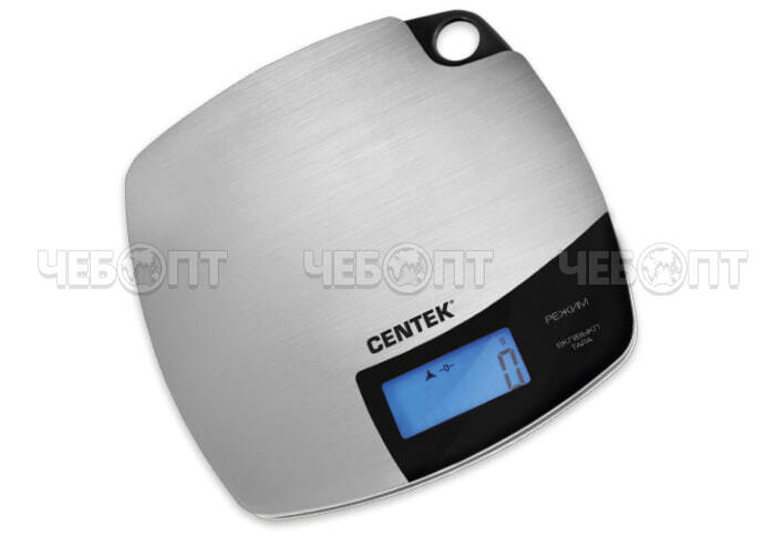 Весы настольные кухонные электронные CENTEK CT-2463 сталь, сенсор, LCD- 59*27 см с подсветкой, t° в комнате, до 5 кг, шаг 1г [8]. ЧЕБОПТ.
