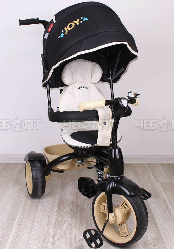 Велосипед трехколесный детский (колеса EVA, подст. для ног, съемн. родит. ручка, багажник, сумка) Nika [1]. ЧЕБОПТ.