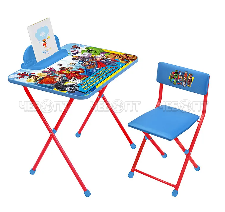 Комплект детской мебели "Marvel 2" стол 60*45*58 см с пеналом + стул мягкий арт. Д2А, Д2ЧП, Д2М2 [1] NIKA. ЧЕБОПТ.