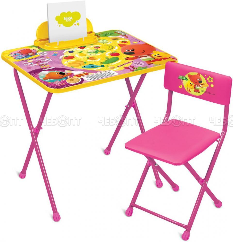 Комплект детской мебели "Ми-ми-мишки" стол 60*45*52 см с пеналом с подст. для книг + стул мягкий возраст 1,5 -3 года арт. ММ1/1, ММ1/2 [1] NIKA. ЧЕБОПТ.