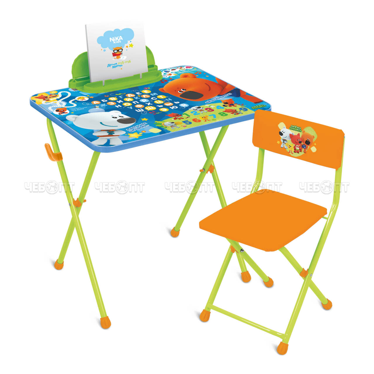 Комплект детской мебели "Ми-ми-мишки" стол 60*45*52 см с пеналом с подст. для книг + стул мягкий возраст 1,5 -3 года арт. ММ1/1, ММ1/2 [1] NIKA. ЧЕБОПТ.