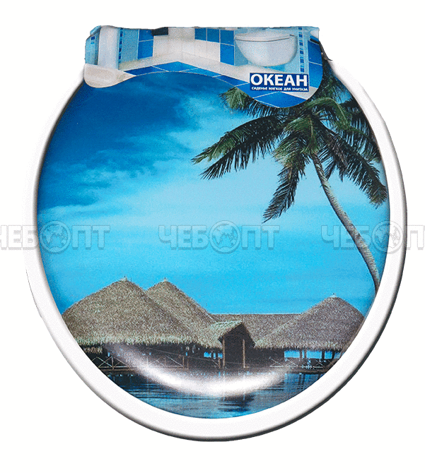 Сиденье для унитаза универсальное с крышкой мягкое С РИСУНКОМ арт. 103-311 [17]. ЧЕБОПТ.