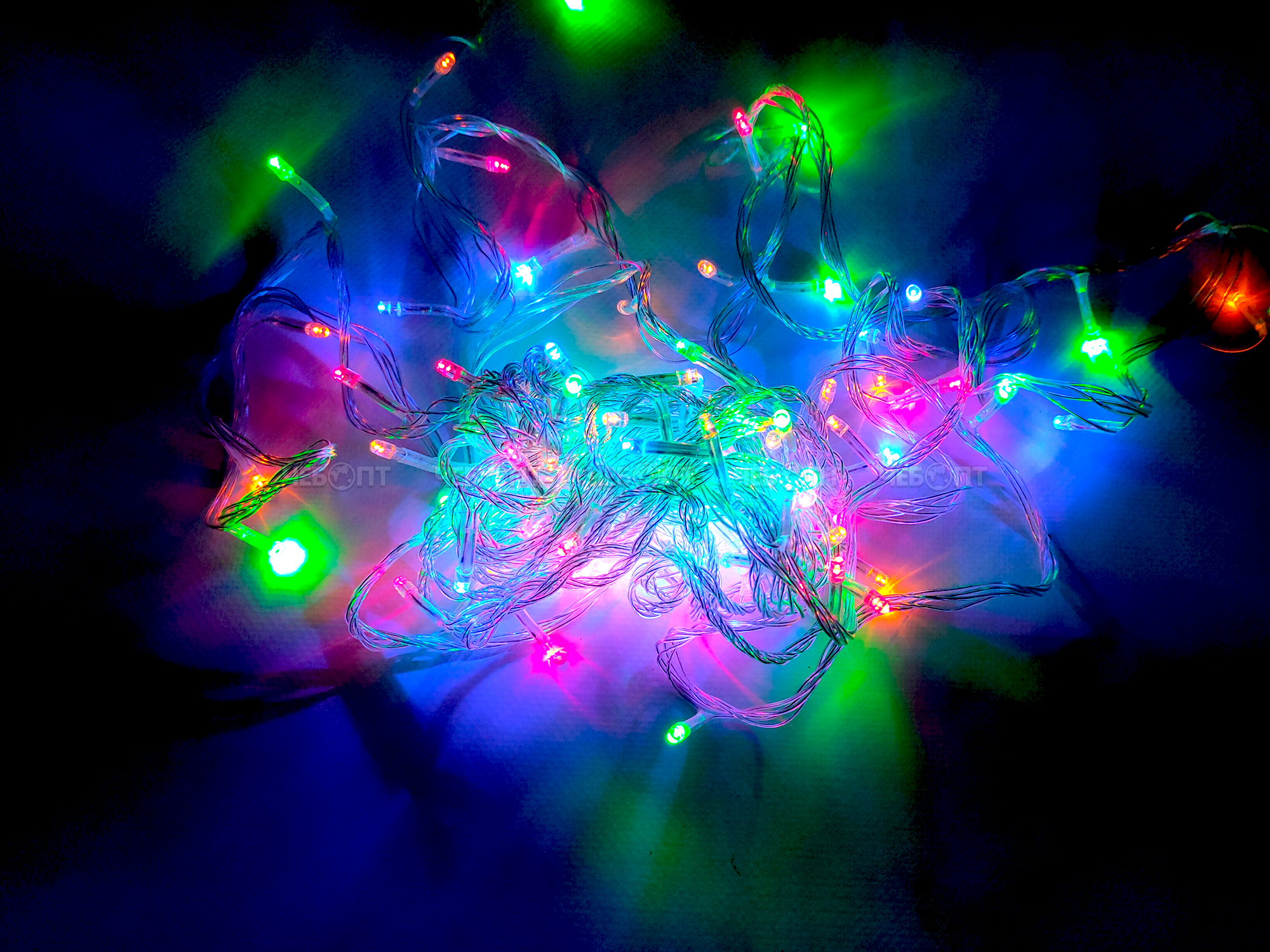 Гирлянда новогодняя светодиодная электрическая 200 ЭКОН свечение - многоцвет, 8 режимов мигания арт. MD59, 70751, 282 [60]. ЧЕБОПТ.