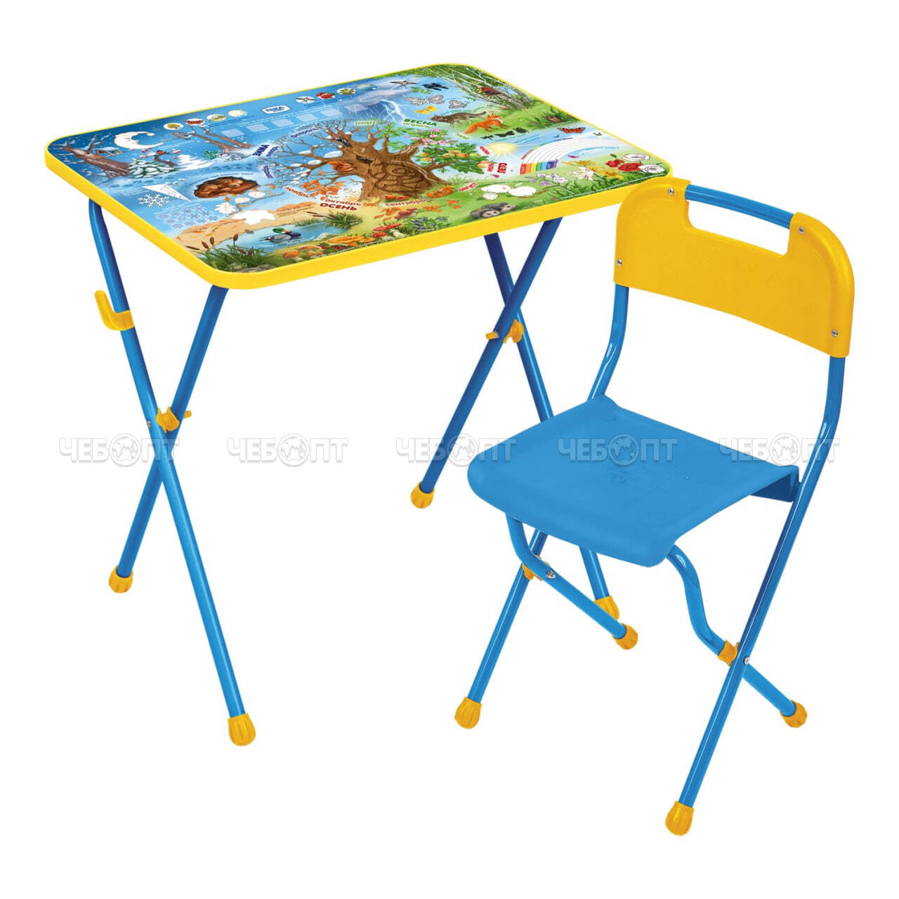 Комплект детской мебели стол 60*45*52 см(Пластиковый  стул) 1,5-3 года арт. КП/7, КП/8, КП/9 [1] NIKA. ЧЕБОПТ.