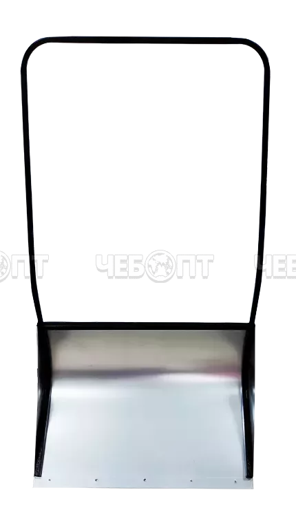 Скрепер для уборки снега оцинкованный СОШ УСИЛЕННЫЙ с металлической накладкой 750*630 мм [1] ТОЛКАТЕЛЬ КОРИЧНЕВЫЙ СобПрМ. ЧЕБОПТ.