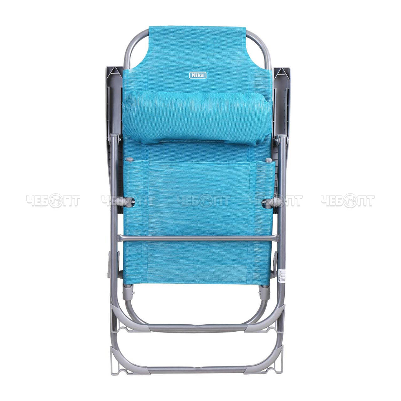 Кресло - шезлонг БИРЮЗОВЫЙ  складное, 8 положений спинки, съемный подгол, размер сиденья 750*590*1090 мм, макс. нагрузка 120 кг арт. К2/Б NIKA [1]. ЧЕБОПТ.
