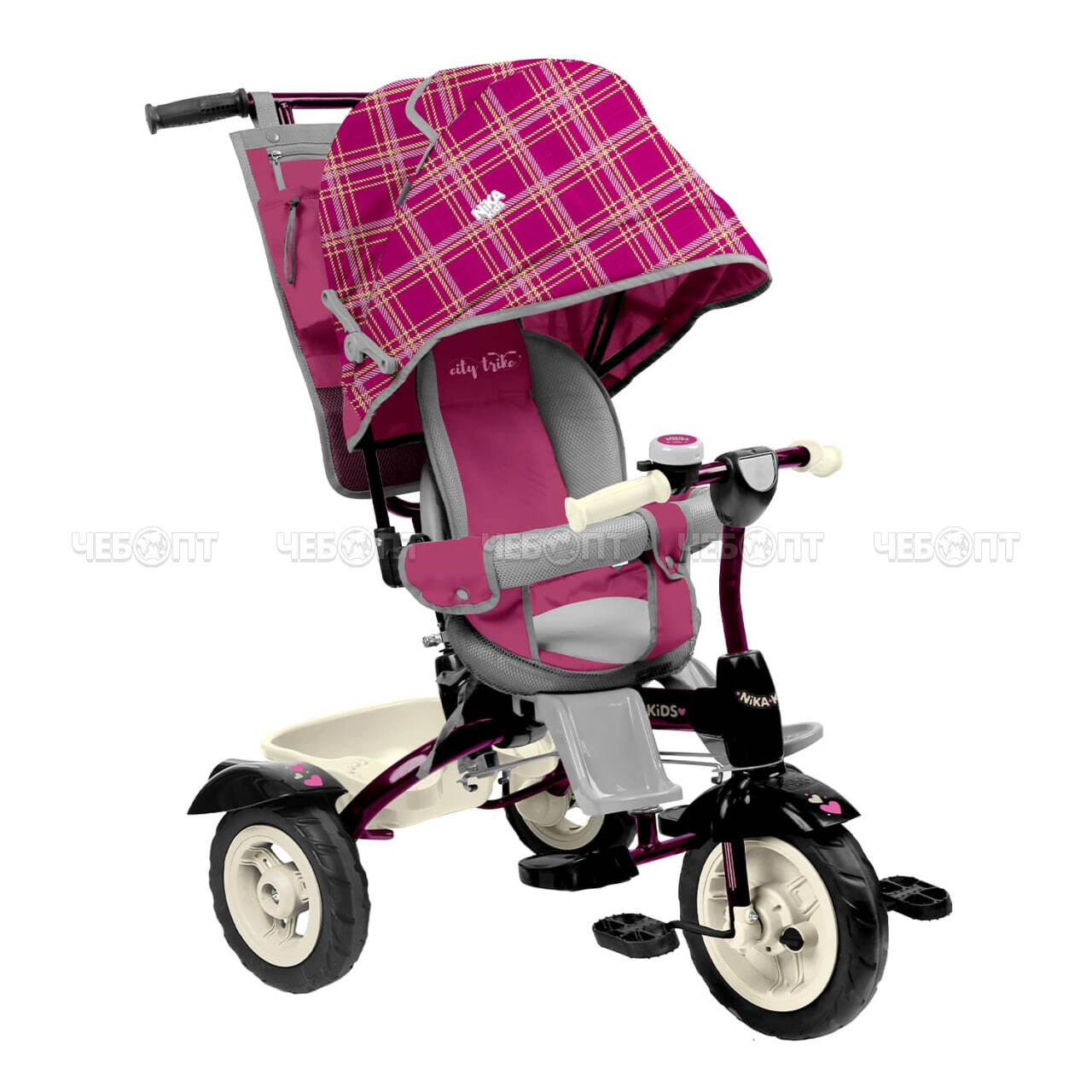 Велосипед детский 3-х колесный (колеса EVA 2 полож.сид, съем.обод, подножка, рюкз, багаж., доп.подн. для дет.от 8 мес) арт. ВД5/ВДН5 Nika [1]. ЧЕБОПТ.