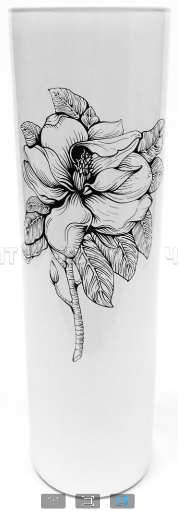 Ваза для цветов 265 мм МАГНОЛИЯ на белом закаленное стекло арт. 43767/DPP [12] АРДЕККО. ЧЕБОПТ.