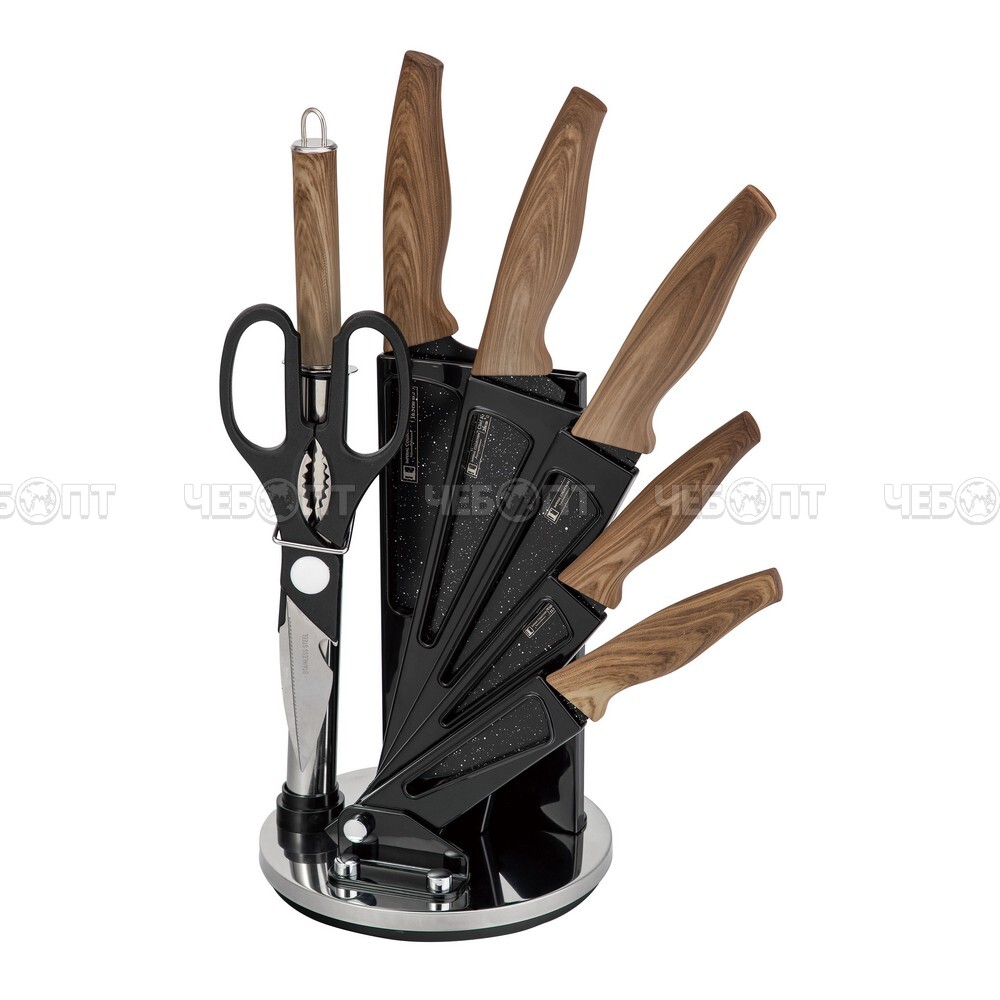 Набор кухонных ножей 6 предметов IMPERIAL COLLECTION (5 ножей, мусат, ножницы, подставка) арт. IM-W8 [12] ШИКО. ЧЕБОПТ.