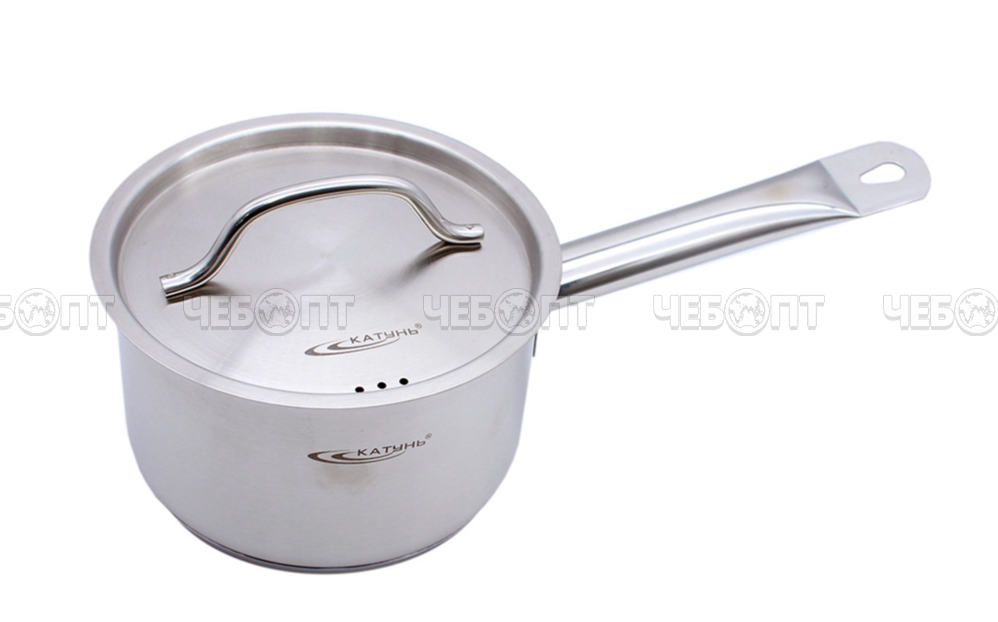 Сотейник нержавеющая сталь 4,8 л ОБЩЕПИТ-ШЕФ с ТРС с металлической крышкой, для индукционной плиты арт. КТ-ОБ-КК-22 [2] КАТУНЬ. ЧЕБОПТ.