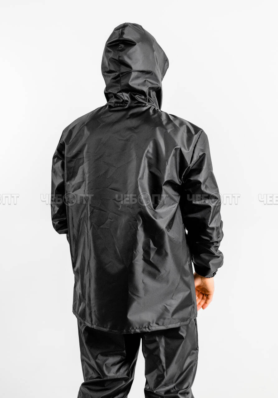 Костюм-дождевик (куртка, брюки),ЧЕБПРО,размер 44-46,100% полиэстер, Арт. ДожКостМуж/черный, МПС [15] СобПр. ЧЕБОПТ.