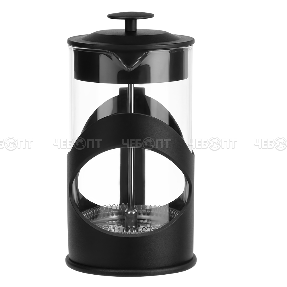 Чайник / кофейник френч-пресс 800 мл LARA  боросиликатное стекло, корпус пластмассовый, стальной фильтр арт. LR06-56-800 [12]. ЧЕБОПТ.
