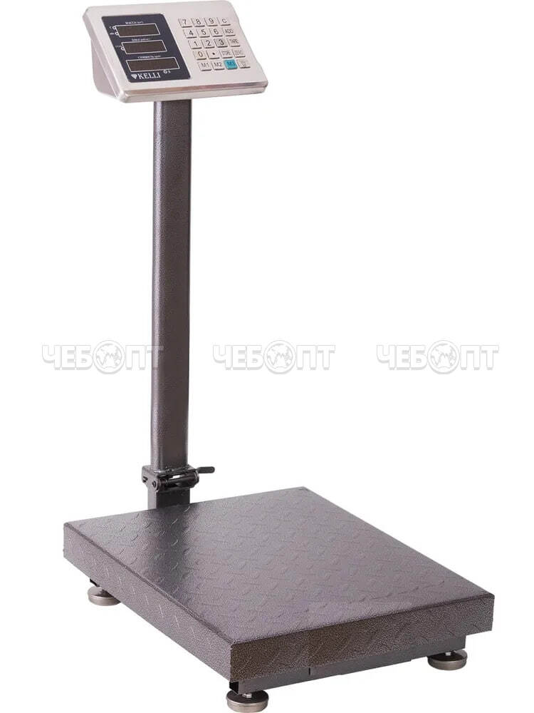 Весы торговые электронные KELLI KL-1527 до 300кг/50г, LED дисплей, постоянный ток, сигнализирование при перегрузке [1]. ЧЕБОПТ.