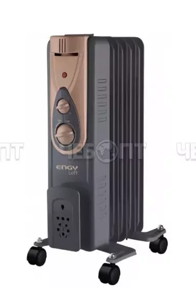 Масляный радиатор электрический (обогреватель) ENGY EN-2405 BLACK 5 секций, пл. обогрева 10 кв.м секц 120*500 мм, мощн 1000 Вт арт. 015123 [1] СКРАП. ЧЕБОПТ.