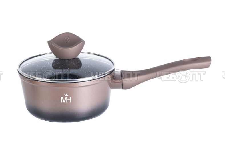 Cотейник антипригарный 1,2 л MERCURYHAUS алюминиевый, со стеклянной крышкой, 16*7,5 см арт. MC-1787 Flame [6] ШИКО. ЧЕБОПТ.