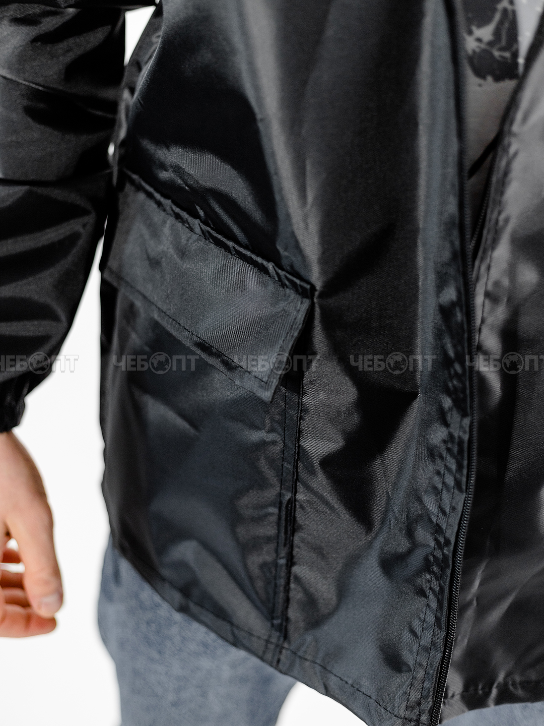 Куртка дождевик мужская, женская ЧЕБПРО,размер 48-50,100% полиэстер, Арт. КуртМуж/черный, МПС [15] СобПр. ЧЕБОПТ.