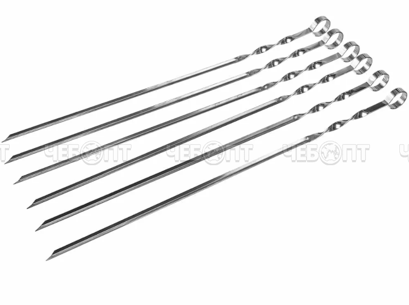Набор шампуров 410*10*1 мм (в наборе 6 шт) СПАНБОНД уголок [10]. ЧЕБОПТ.