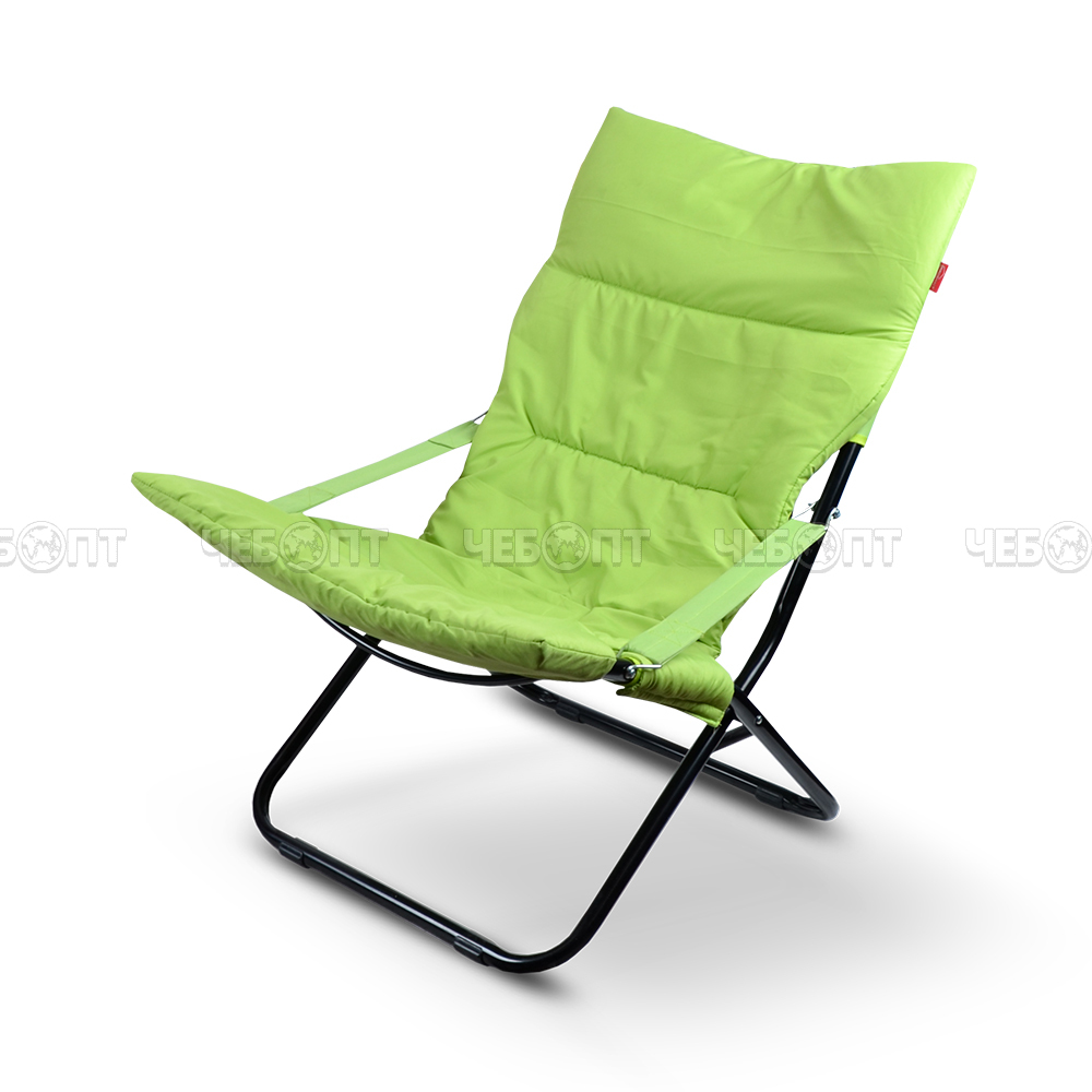 Кресло - шезлонг складное КИВИ с мягким матрасом 850*640*850 мм, нагрузка 120 кг, сиденье – ПВХ; матрас – поликотон  арт. ННК4/G NIKA [1]. ЧЕБОПТ.