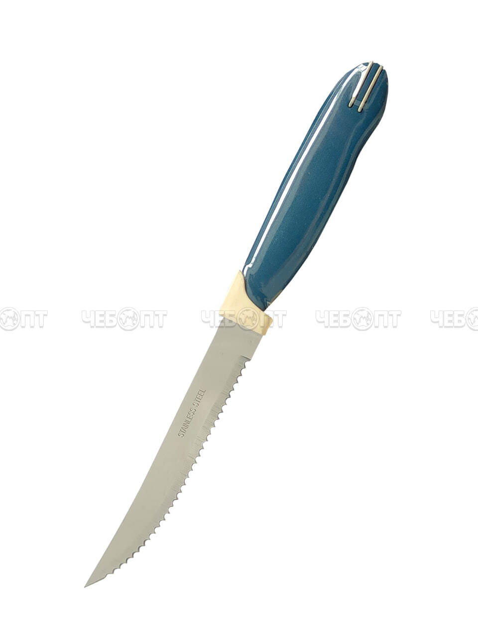 Нож кухонный для овощей 220 мм YL-1 из нержавеющей стали с пластиковой ручкой, с широким лезвием, с зубчиками арт. 26011 $ [12/1200] GOODSEE. ЧЕБОПТ.