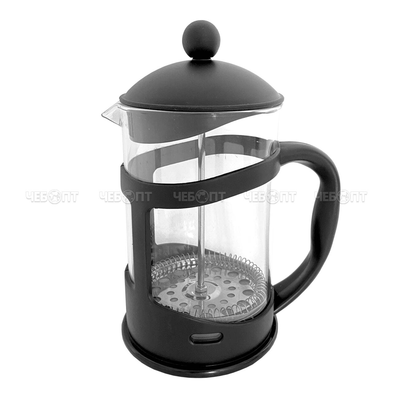Чайник / кофейник френч-пресс 350 мл MYC-1 жаропрочное стекло, корпус пластмассовый, стальной фильтр арт. 260158 $ [40] GOODSEE. ЧЕБОПТ.