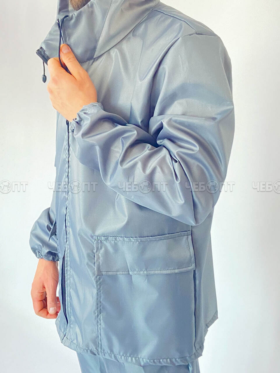 Костюм-дождевик (куртка, брюки),ЧЕБПРО,размер 44-46,100% полиэстер, Арт. ДожКост/серый, МПС [15] СобПр. ЧЕБОПТ.