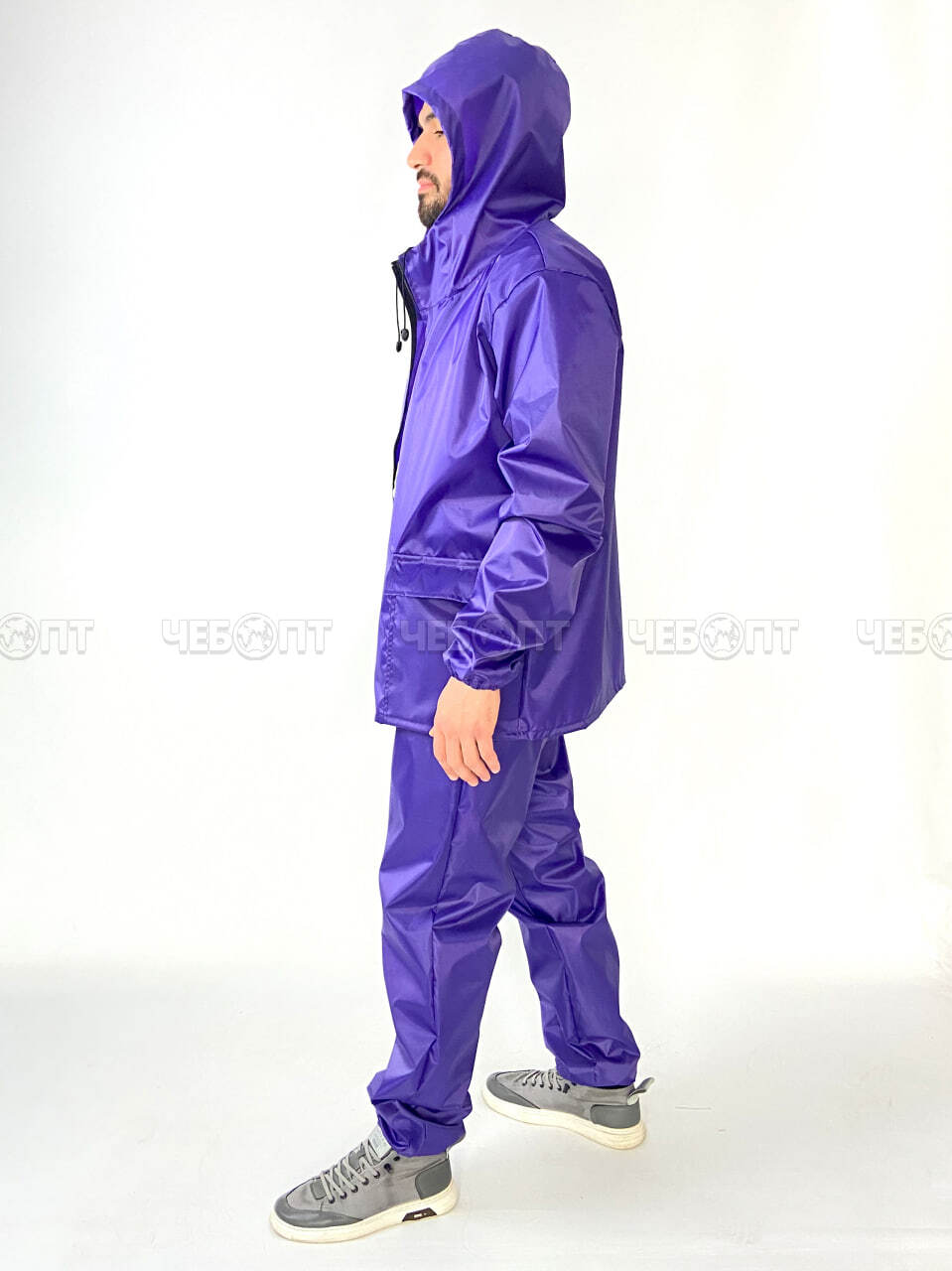 Костюм-дождевик (куртка, брюки),ЧЕБПРО,размер 52-54,100% полиэстер, Арт. ДожКостМуж/фиолетовый, МПС [15] СобПр. ЧЕБОПТ.