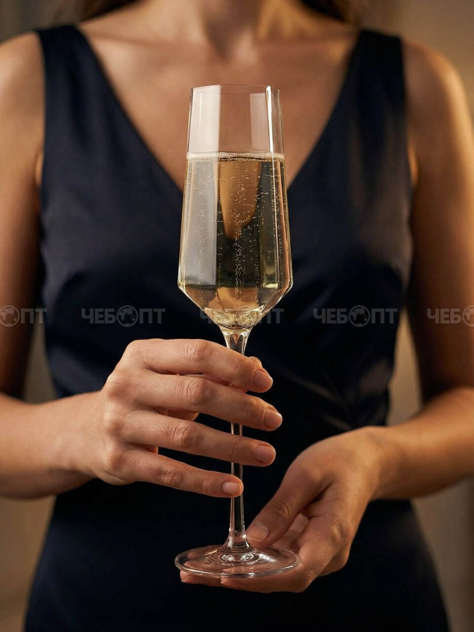 Бокал для шампанского 180 мл DIAMOND, тонкостенное хрустальное стекло арт. 260187. $$ [6/48] GOODSEE. ЧЕБОПТ.