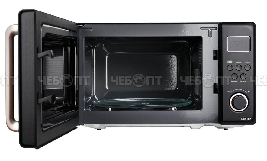 Микроволновая печь CENTEK CT-1565 BLACK V - 20 л, мех. управление, подсветка, таймер, 8 режимов приготовления мощность 700 Вт [1]. ЧЕБОПТ.