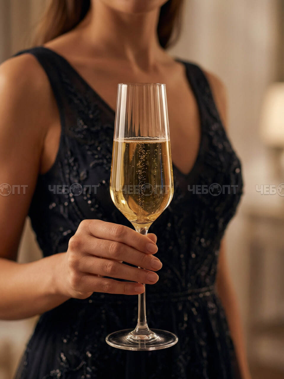 Бокал для шампанского 270 мл STUNNING, тонкостенное хрустальное стекло арт. 260232 $ [6/48] GOODSEE. ЧЕБОПТ.