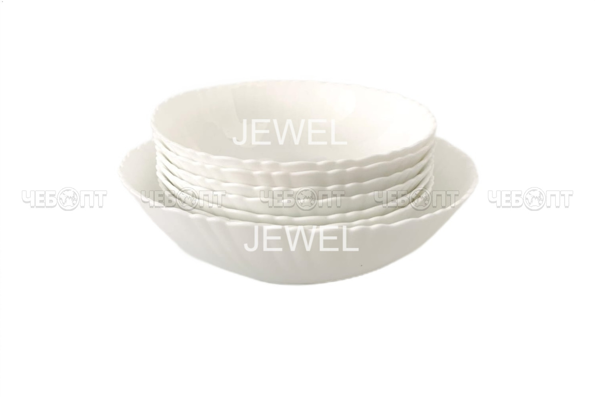 Набор салатников 7 предметов JEWEL БЕЗЕ (1200 мл-1 шт, 700 мл-6 шт.) стеклокерамика арт. ПС0073-58 [6] ИНТЕРХОЛДИНГ-СПМ. ЧЕБОПТ.