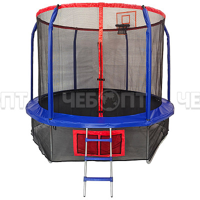 Батут 10 карка.с защ. сеткой BS-10FT-3 для дачи, с баскетб. кольц. диам.305 см, h сетки 170 см, общая h 246 см, мак. наг. 150 кг арт. 010365 [1] СКП. ЧЕБОПТ.