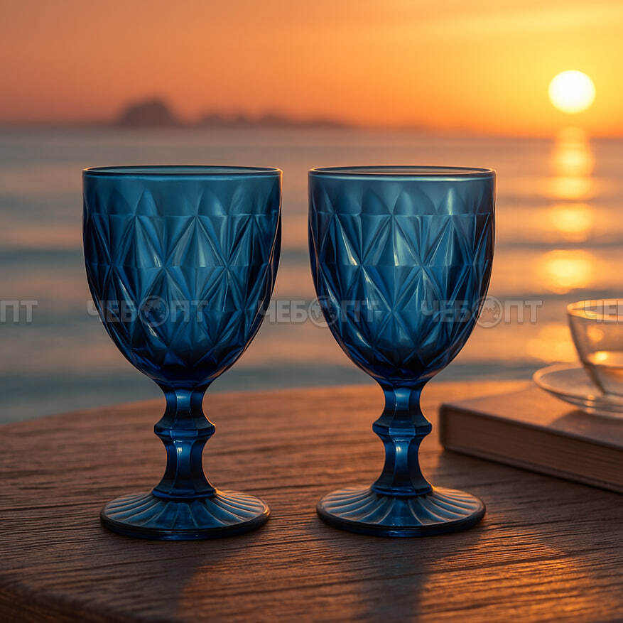 Бокал для вина/сока 300 мл ELEGANT синий арт. 300553-BLUE $ [6/48] GOODSEE. ЧЕБОПТ.